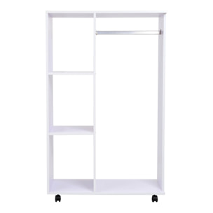 Armoire penderie armoire de rangement mobile panneaux de particules blanc