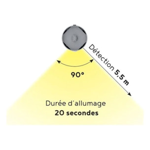 Pied de lit lumineux gris | Metal | Hauteur 16 cm