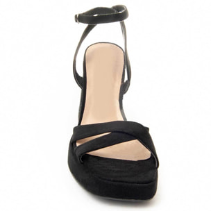 Sandalias de Tacón - Negro - Altura: 10 cm