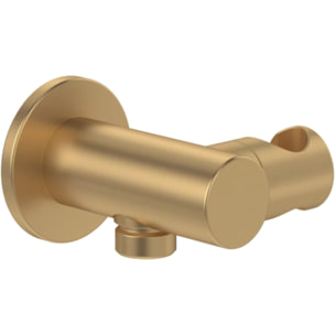 Support mural pour douchette avec raccordement Universal Showers rond or brossé