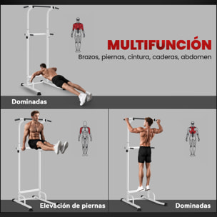 Barra de Dominadas Altura Regulable 176,5-227 cm, Estación de Fondos Resistente para Gimnasio en Casa, Máquina Dominadas Multifuncional, para Entrenamiento de Fuerza, Carga 120 kg