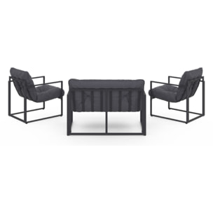 Salon de jardin Tropéa 4 places avec coussins gris