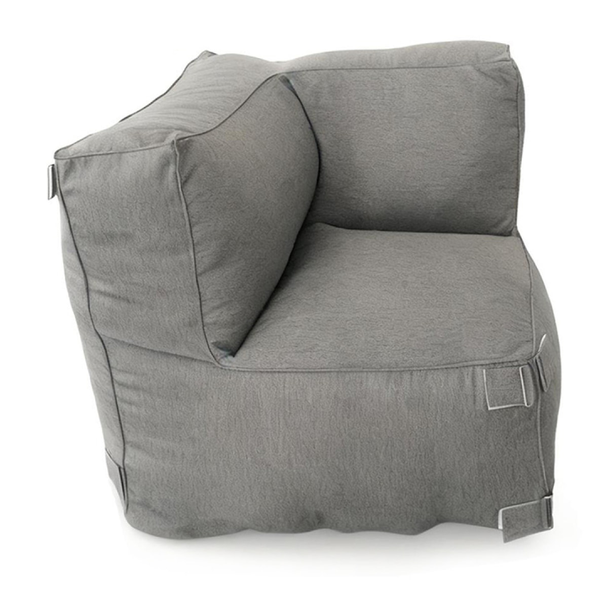 VERONE Salon de jardin modulable 4 places gris en tissu déperlant