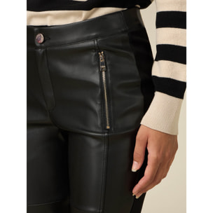 Oltre - Pantalones skinny bimateriales - Negro