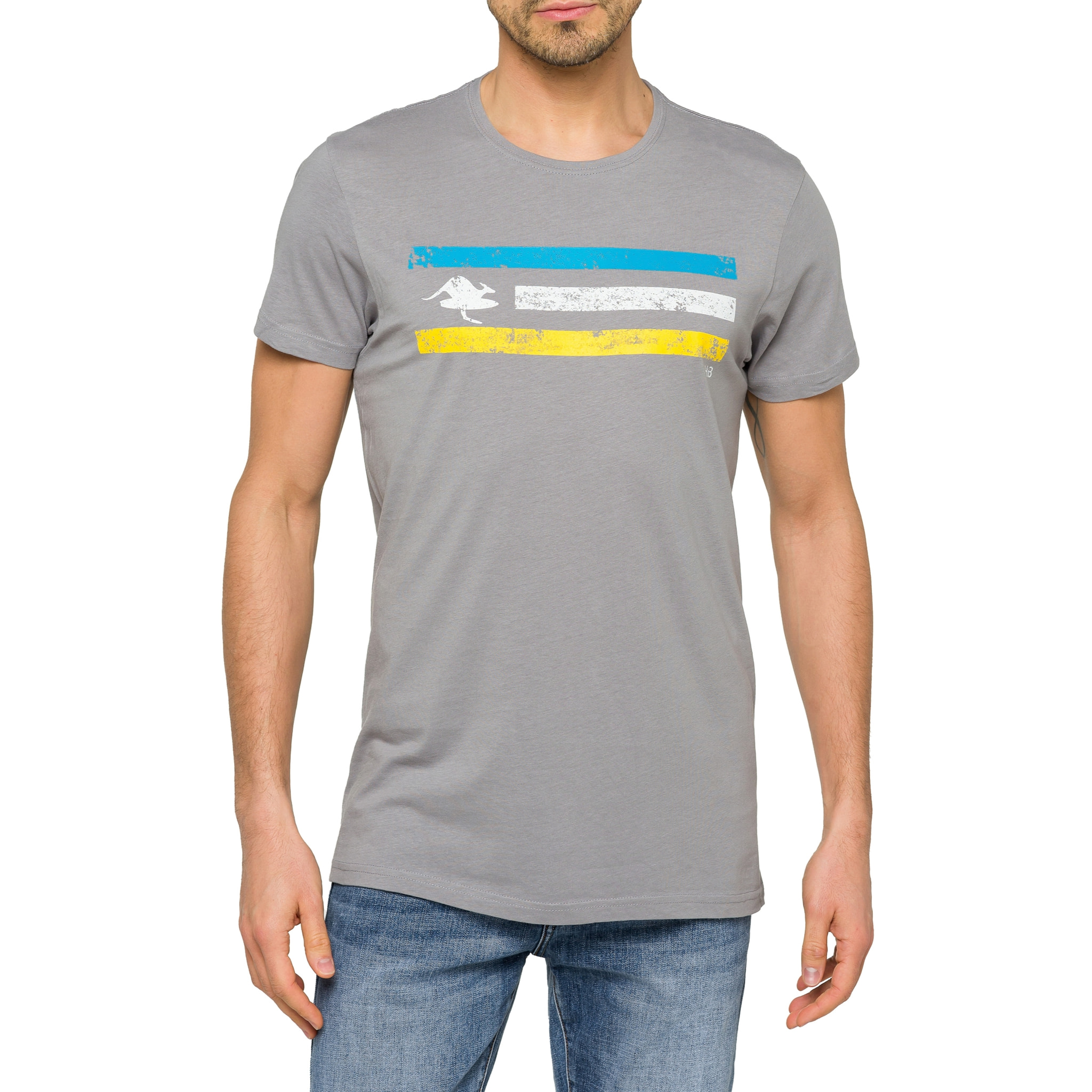 T-shirt in cotone 150 gr Hot Buttered California Grigio Chiaro