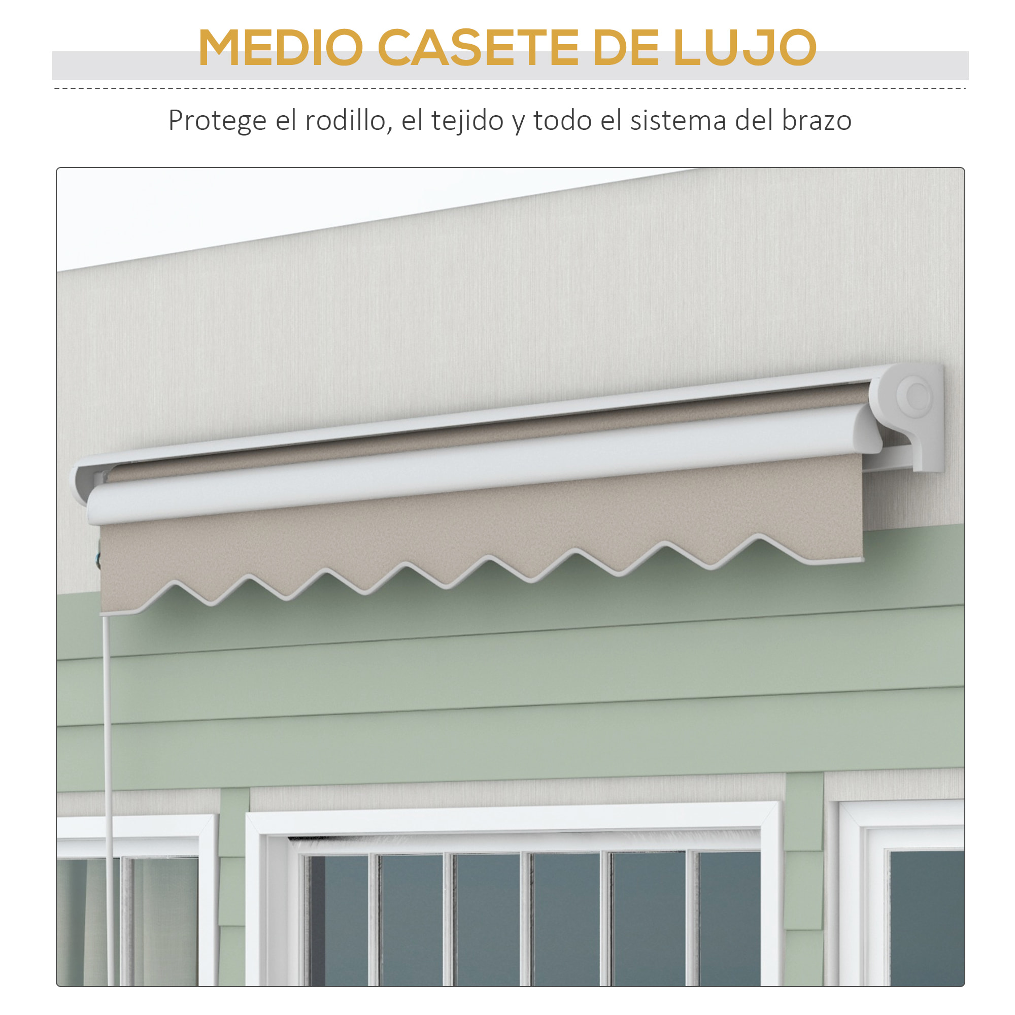Toldo Retráctil Eléctrico o Manual 250x200 cm Toldo Portátil Toldo para Balcón con Mando a Distancia Manivela Manual y Marco de Aluminio para Ventana Puerta Terraza Patio Crema