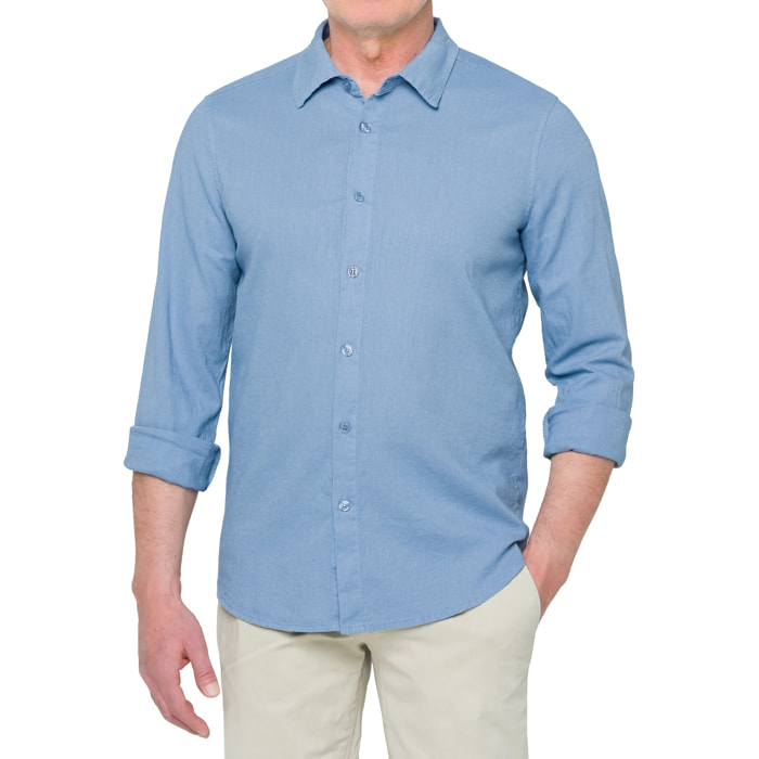 Camisa de lino Hot Buttered Saunders Azul