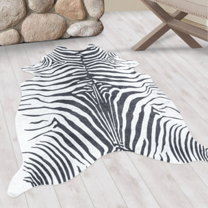 ETOSHA - Tapis imitation peau zèbre noir