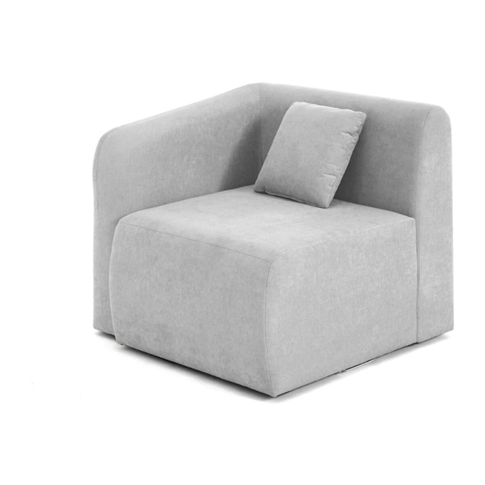 Ikare - module d'assise d'angle gauche - en tissu - Gris clair