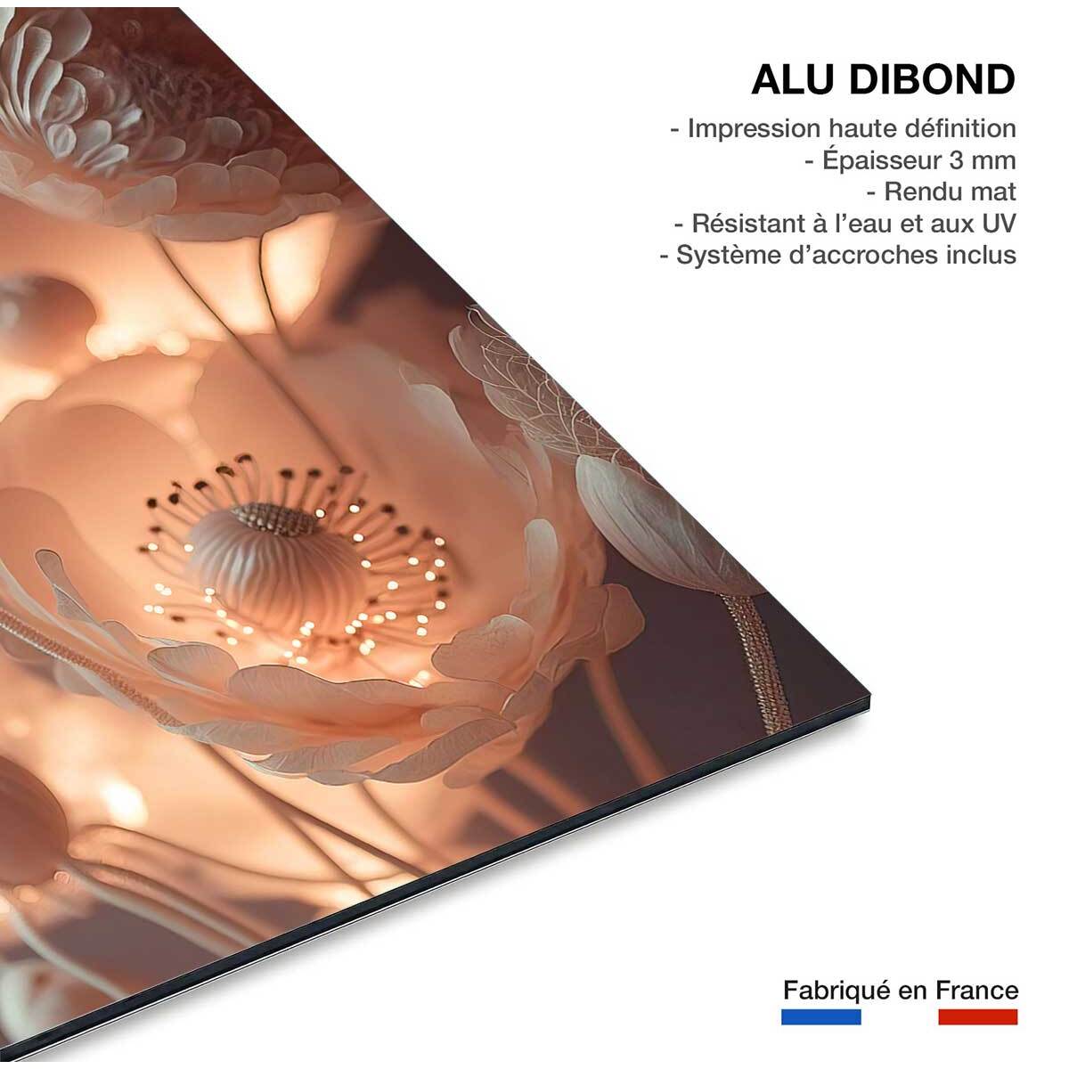 Tableau floral fleurs lumineuses  Tableau alu Dibond