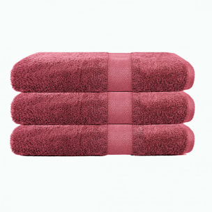 Lot de 3 maxi draps de bain 500 gr/m2 100%coton