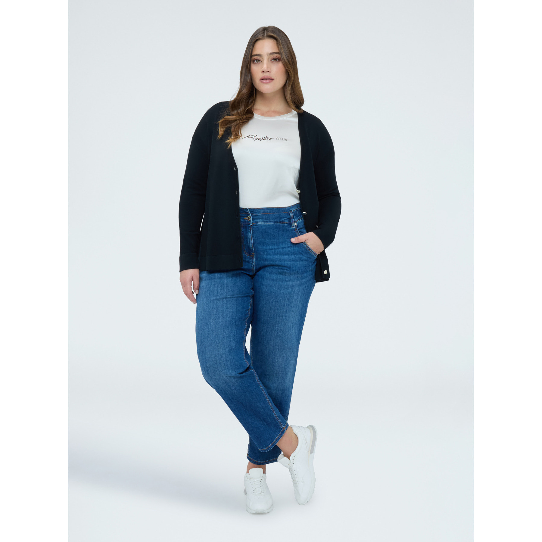 Fiorella Rubino - Jeans Balloon lavado azul efecto washed - Azul