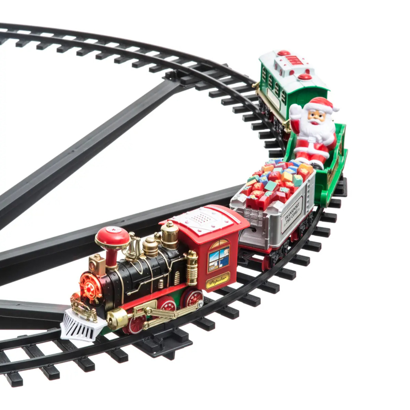 Train de Noël lumineux pour sapin 23 pièces musical 1 LED