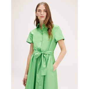 Motivi - Vestido camisero de algodón - Verde claro