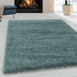 SYDNEY - Tapis shaggy uni à poils longs bleu - SYD3000BLE