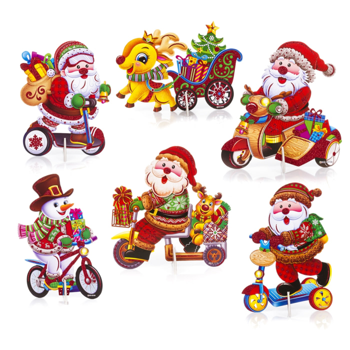 DAM Decorazione natalizia  Foamboard. 6 disegni casuali. 22x13,5x30 centimetri. Colore: multicolore