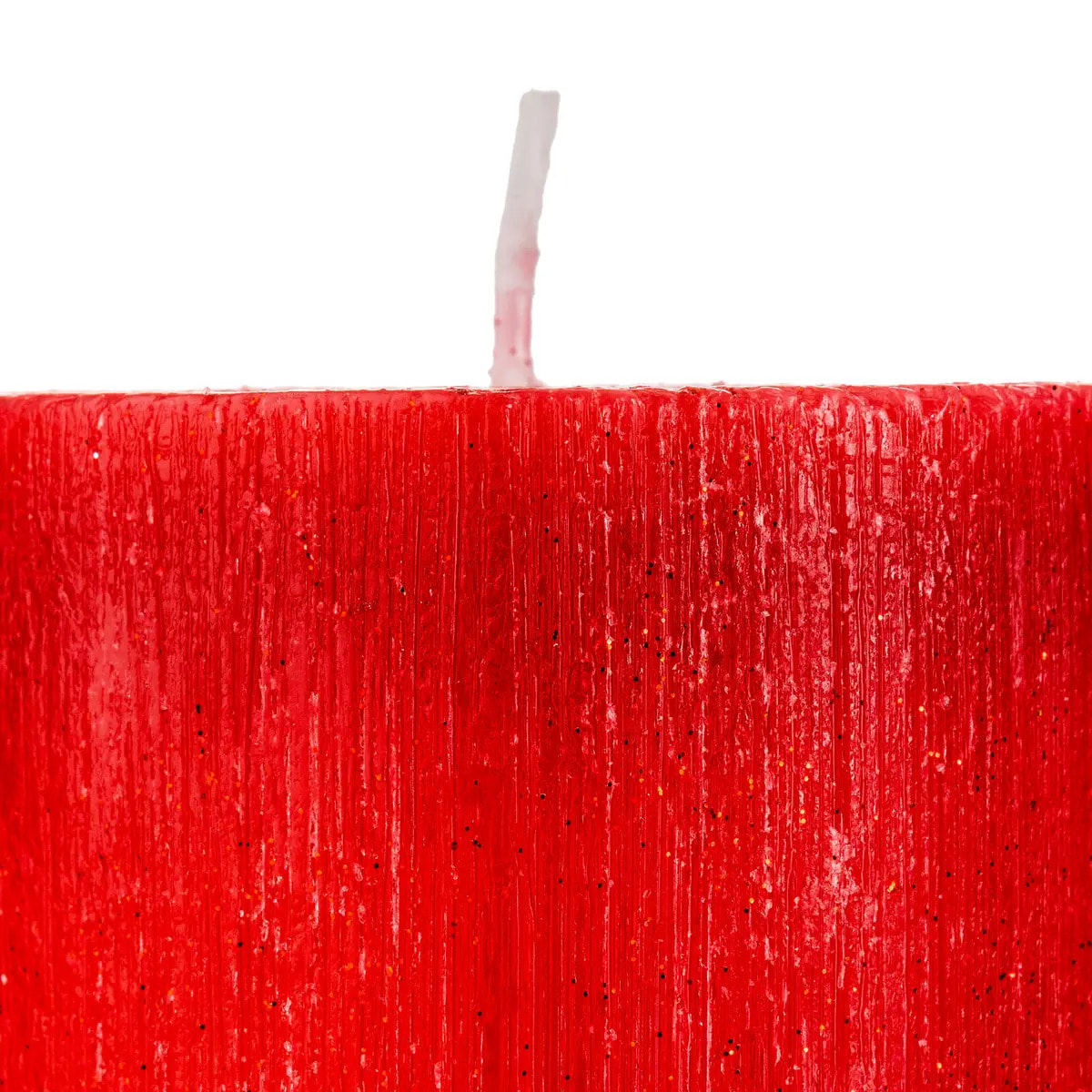 Bougie cylindre pailletée 7x12cm rouge
