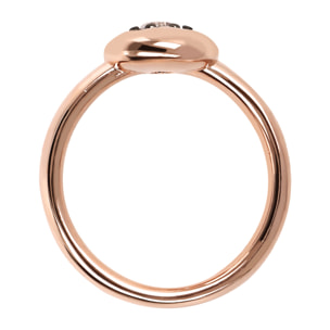 Anello Cuore in Golden Rosé con Cubic Zirconia Placcato Oro Rosa 18k