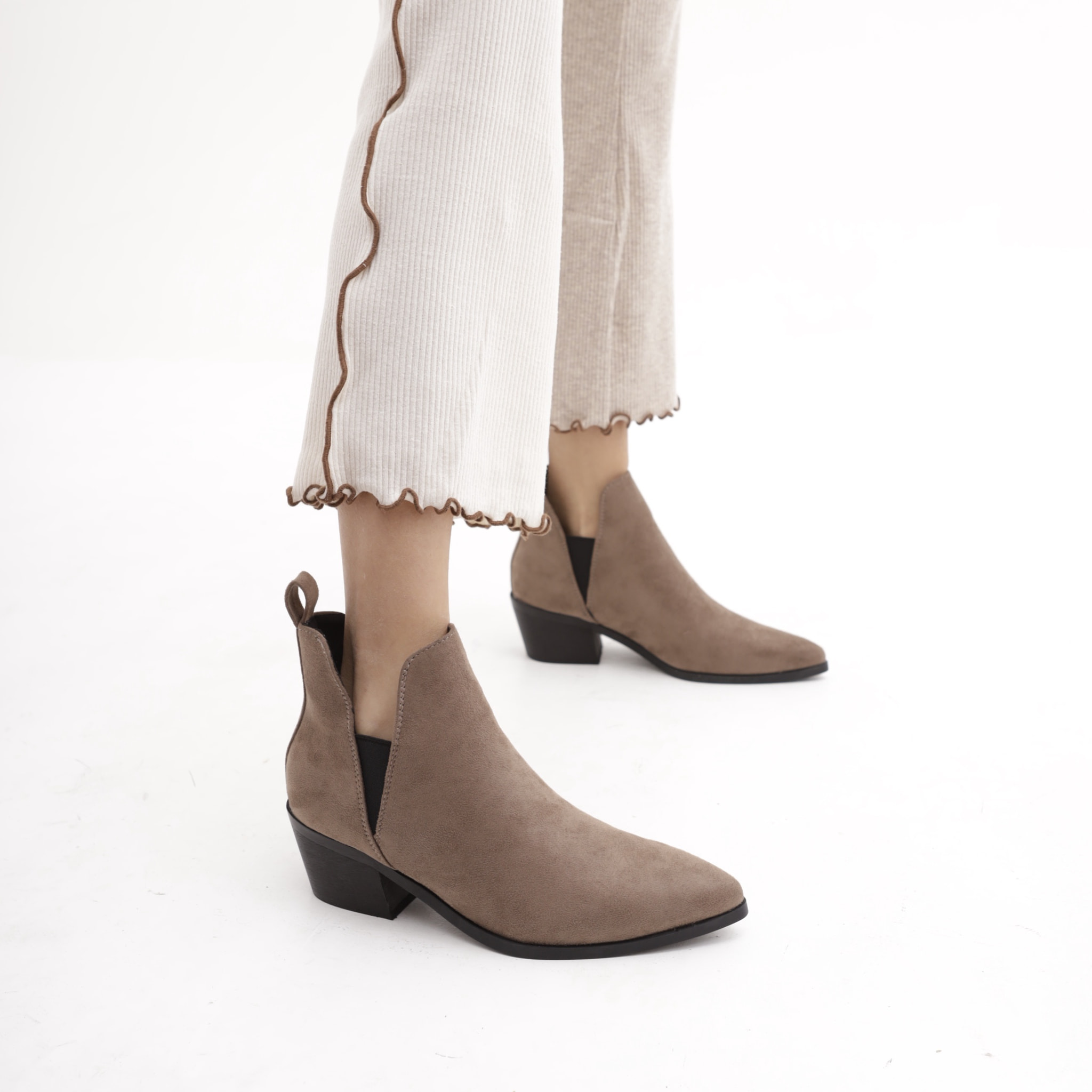 TRONCHETTO TEXANO ELASTICI TORTORA