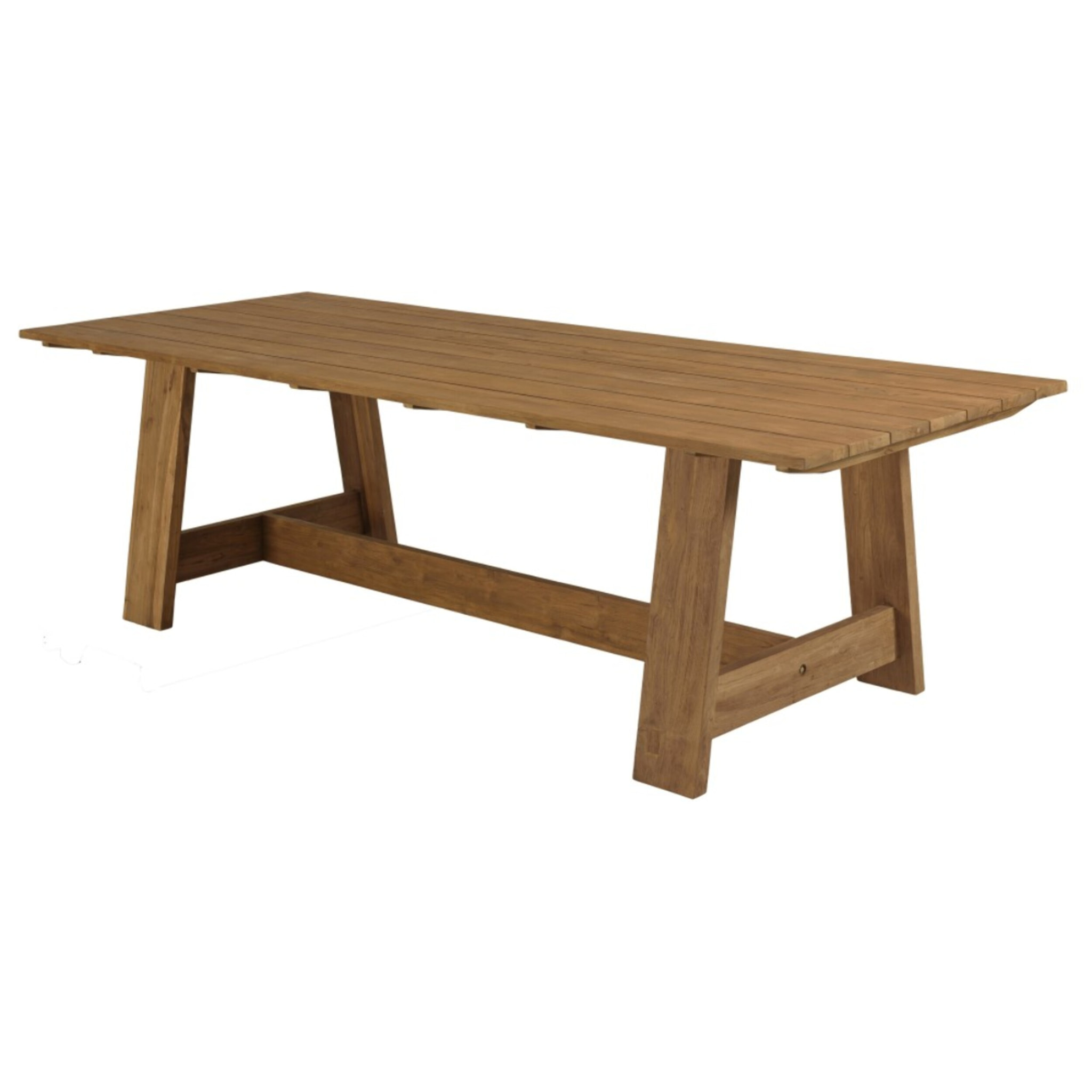 COLINE - Table à manger de jardin 250x100cm en bois de teck recyclé