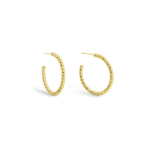 Pendientes Aro Pebbles L Baño Oro