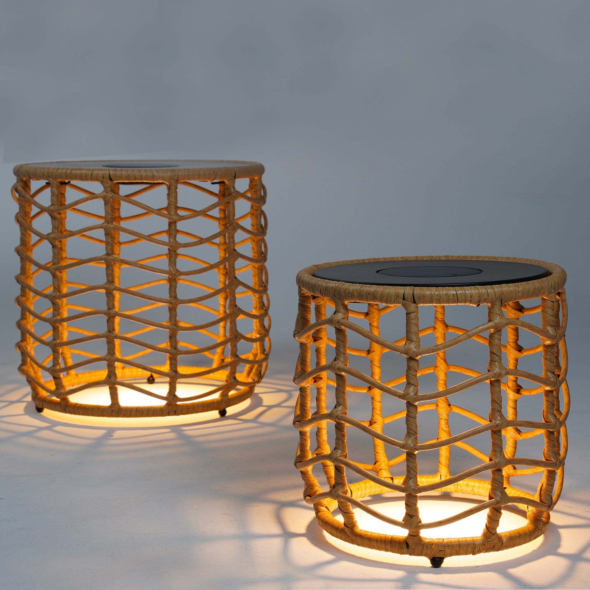2 Tables lumineuses solaires NERITA ∅35/45 cm