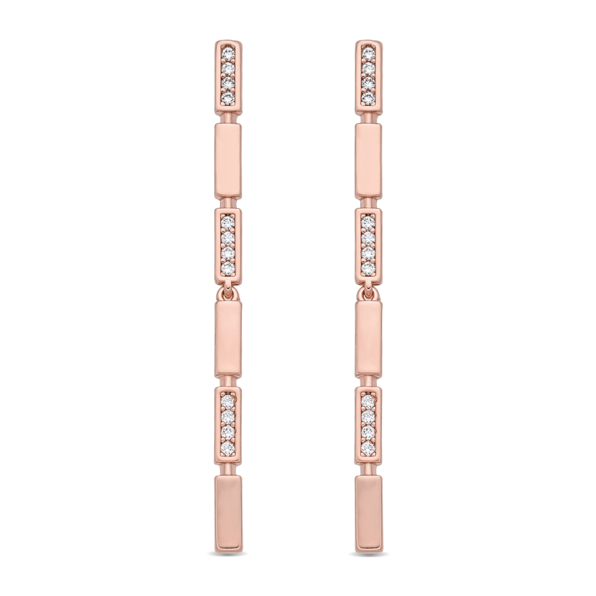 Pendientes Shahjal acabado oro rosa 18k