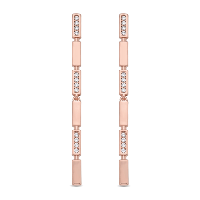 Pendientes Shahjal acabado oro rosa 18k