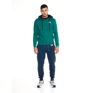 Chándal de invierno cepillado para hombre Leone Basic Vintage con capucha y cremallera