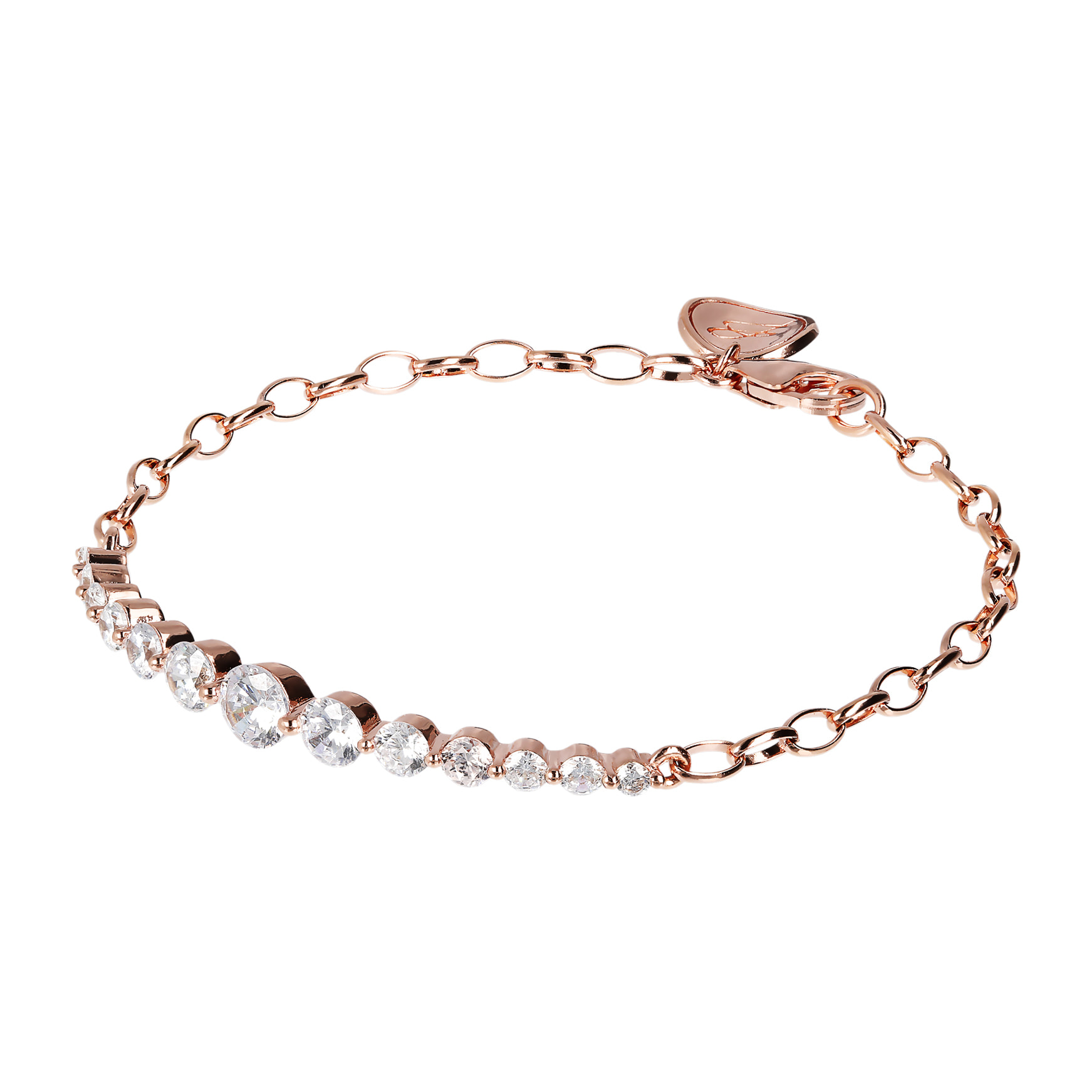 Bracciale a Maglia in Golden Rosé con Cubic Zirconia Placcato in Oro Rosa 18kt