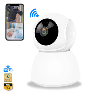 Cámara IP Wifi V7 motorizada 360° HD 720P, visión nocturna, detector de movimiento y seguimiento inteligente