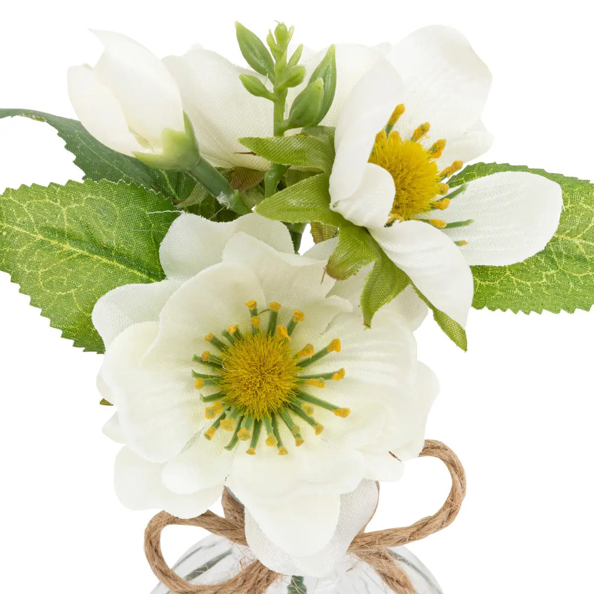 Composition vase et fleurs artificielles H17cm