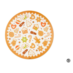 Set de 2 sets de table ronds Excelsa – Wonderful Ginger, Polypropylène multicolore