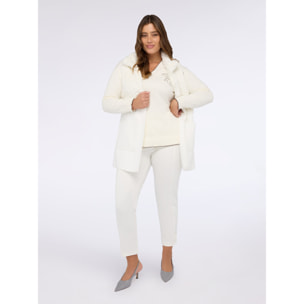 Fiorella Rubino - Gilet lungo in doppio tessuto - Bianco
