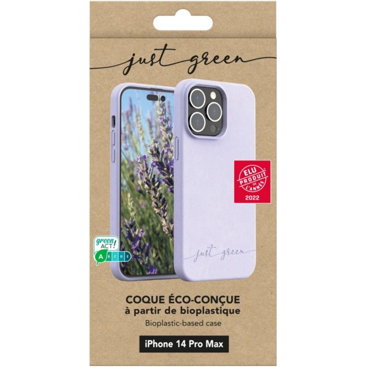 Coque JUST GREEN iPhone 14 Pro Max Bio Lavande