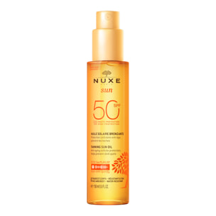 Huile solaire bronzante haute protection SPF50  - Nuxe Sun - Tous types de peaux - 150ml