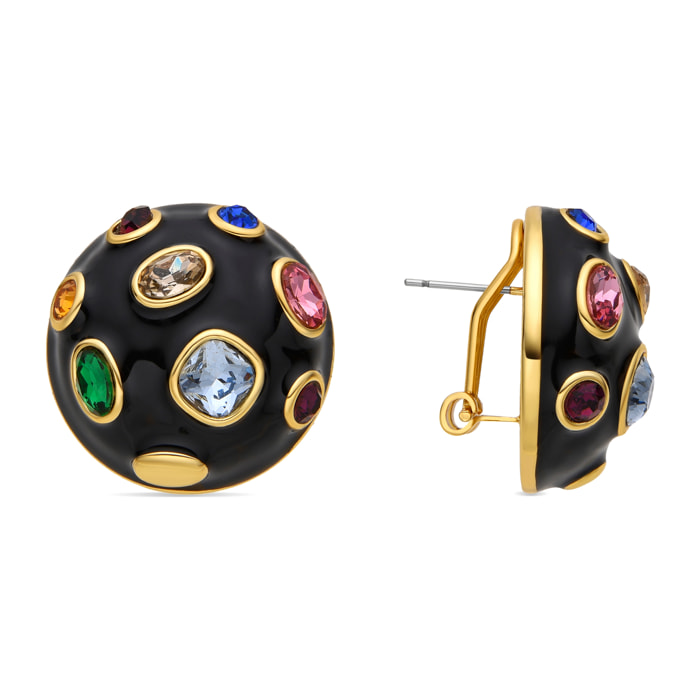 Pendientes con Circonita Multicolor acabado oro 18k
