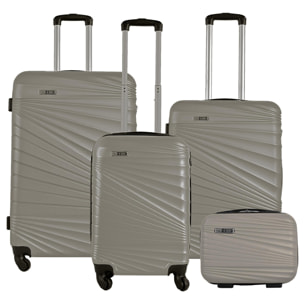 Juego de 4 maletas abs rígidas en plata nude metalizado