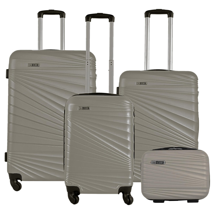 Juego de 4 maletas abs rígidas en plata nude metalizado