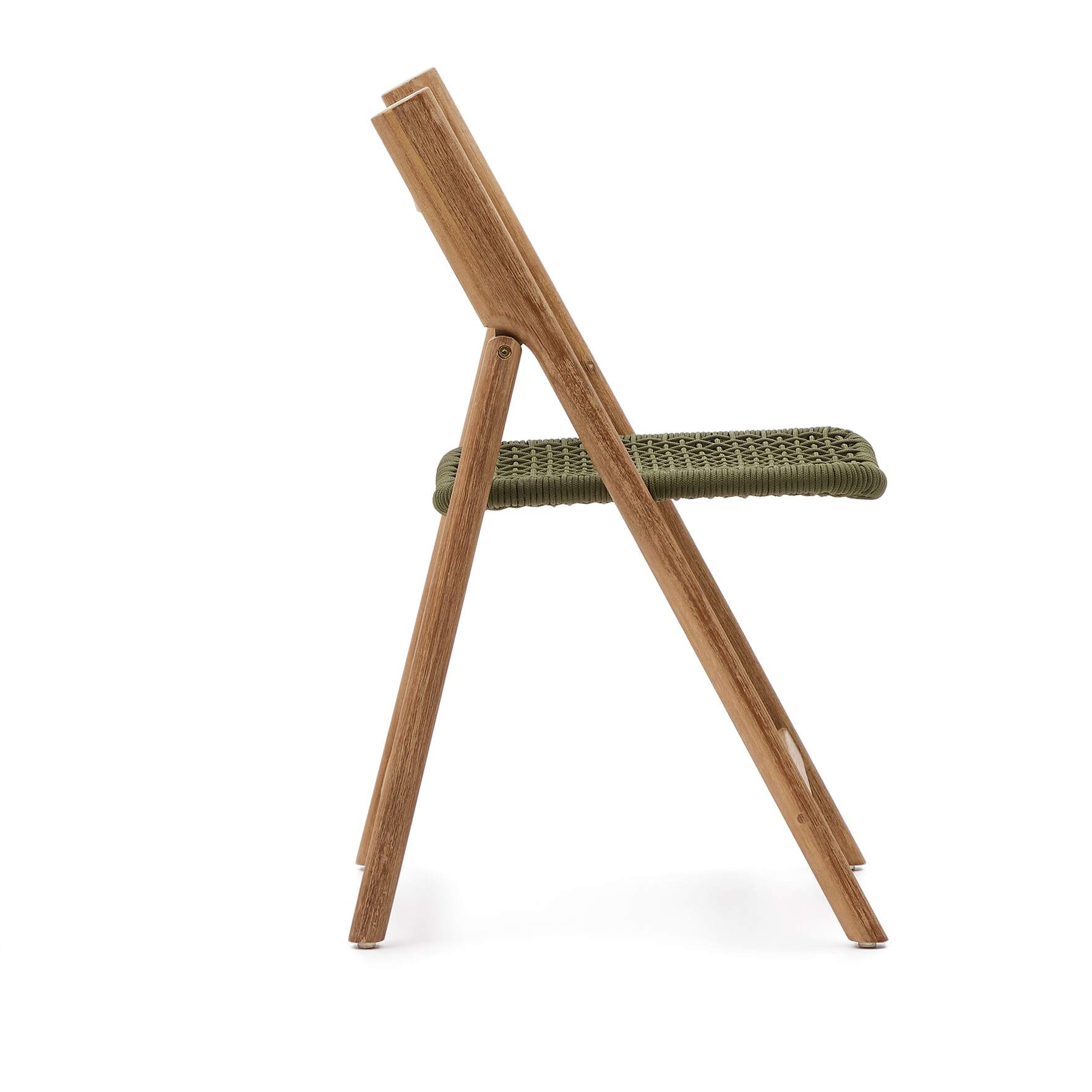 Silla plegable Dandara madera maciza acacia y estructura acero con cuerda verde FSC 100%