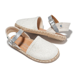 Conguitos - Sandali estivi in juta con zeppa per bambina comodi