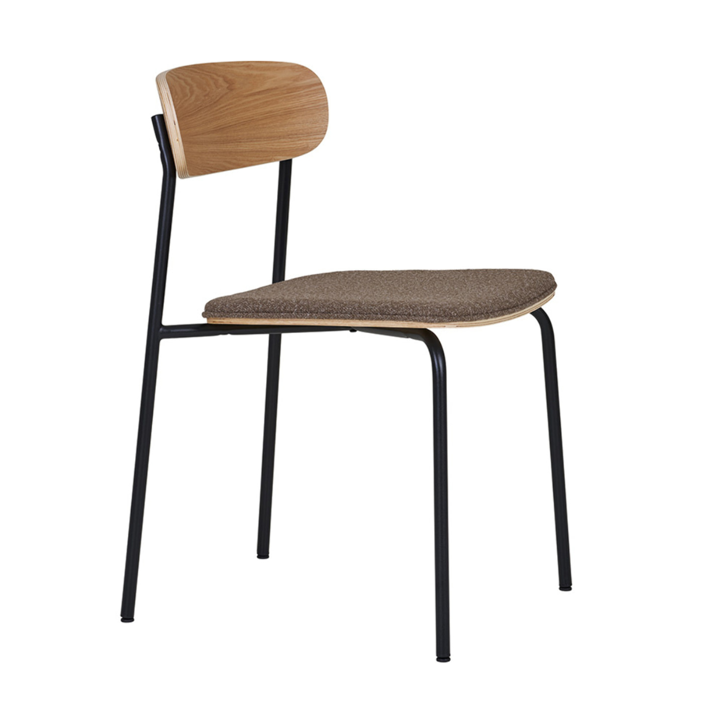 Zoe - lot de 2 chaises en bois de frêne - pieds en acier - Marron