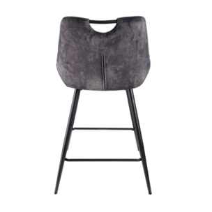 Chaise de bar en velours avec poignée et pieds en métal - ROSA 2