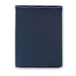 Drap plat Ondes bleu nuit