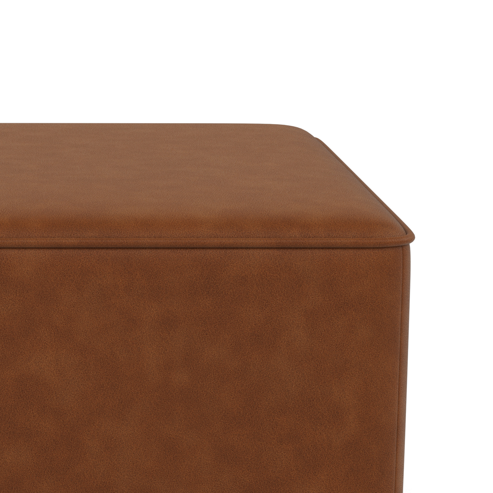 Topaze - pouf en simili - Cognac