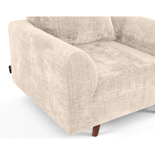 Rune - fauteuil en velours texturé - Beige