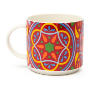 Set de 4 Tasses à Thé Excelsa – Puebla, New Bone China Multicolore