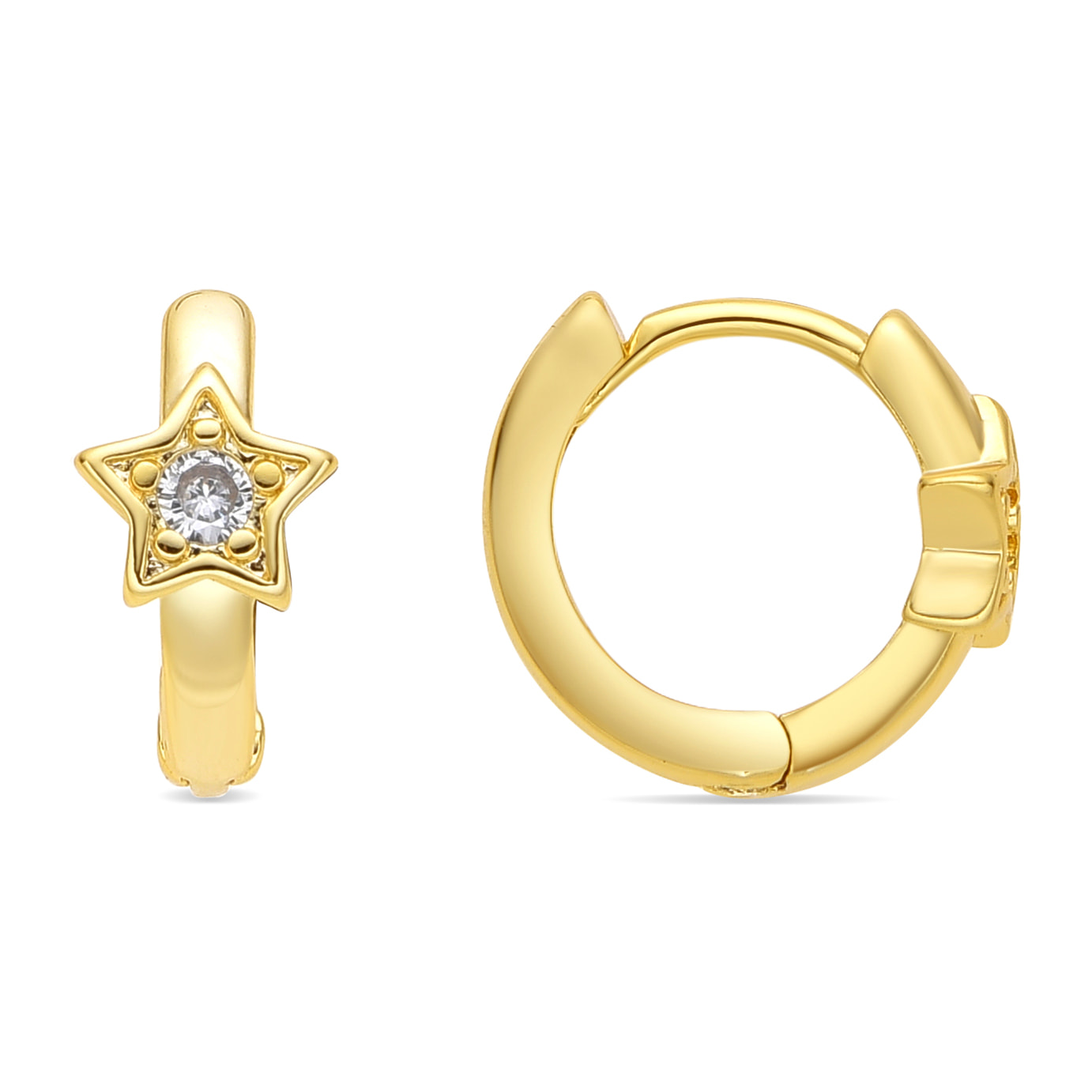 Pendientes acabado oro amarillo de 18k y Circonita Brillante
