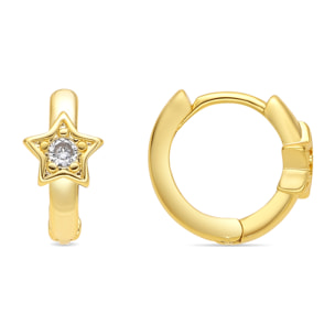 Pendientes acabado oro amarillo de 18k y Circonita Brillante