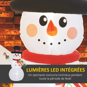 Bonhomme de neige gonflable de Noël de 180 cm avec lumières LED, matériel fixation et souffleur, décoration de Noël pour l'intérieur et l'extérieur résistant aux intempéries IP44